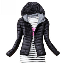 Load image into Gallery viewer, 2017 Autumn Winter Women Basic Jacket Coat Female Slim Hooded Brand Cotton Coats Casual Black Jackets