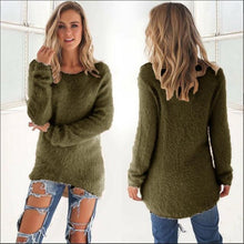 Load image into Gallery viewer, Pullovers 2017 Autumn Winter Women's O-Neck Sweater Female Hedging Loose Pullover Casual Solid Sweaters Wholesale