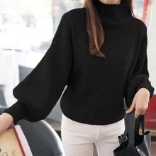 Load image into Gallery viewer, 2018 New Winter Women Sweaters Fashion Turtleneck Batwing Sleeve Pullovers Loose Knitted Sweaters Female Jumper Tops