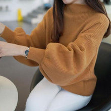 Load image into Gallery viewer, 2018 New Winter Women Sweaters Fashion Turtleneck Batwing Sleeve Pullovers Loose Knitted Sweaters Female Jumper Tops