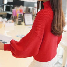 Load image into Gallery viewer, 2018 New Winter Women Sweaters Fashion Turtleneck Batwing Sleeve Pullovers Loose Knitted Sweaters Female Jumper Tops