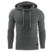 Load image into Gallery viewer, Men Hooded Sweatshirt Solid Color Plaid Hoodies Male Long Sleeve Hoodie Casual Sportswear US Size Free Shipping