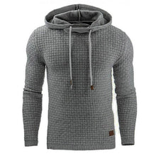 Load image into Gallery viewer, Men Hooded Sweatshirt Solid Color Plaid Hoodies Male Long Sleeve Hoodie Casual Sportswear US Size Free Shipping