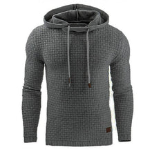 Load image into Gallery viewer, Men Hooded Sweatshirt Solid Color Plaid Hoodies Male Long Sleeve Hoodie Casual Sportswear US Size Free Shipping