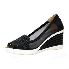 Load image into Gallery viewer, Fish mouth wedge sandals summer