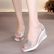 Load image into Gallery viewer, Fish mouth wedge sandals summer