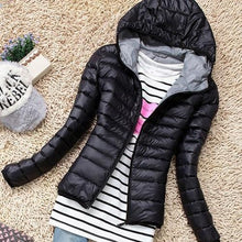 Load image into Gallery viewer, 2019 Autumn Winter Women Basic Jacket Coat Female Slim Hooded Brand Cotton Coats Casual Black Jackets