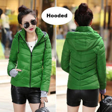 Load image into Gallery viewer, 2019 Winter Jacket women Plus Size Womens Parkas Thicken Outerwear solid hooded Coats Short Female Slim Cotton padded basic tops